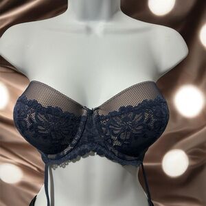 Maidenform Navy Lace Strapless Bra
